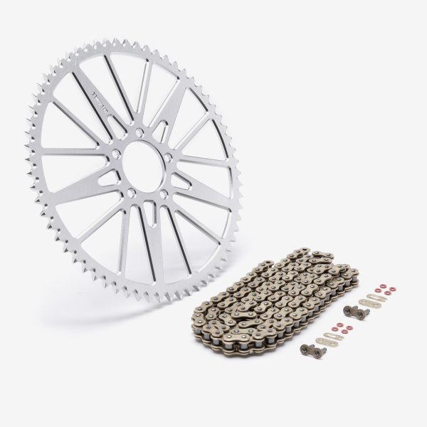 EBMX Premium Alloy Sprockets and Chain 428-64T Silver