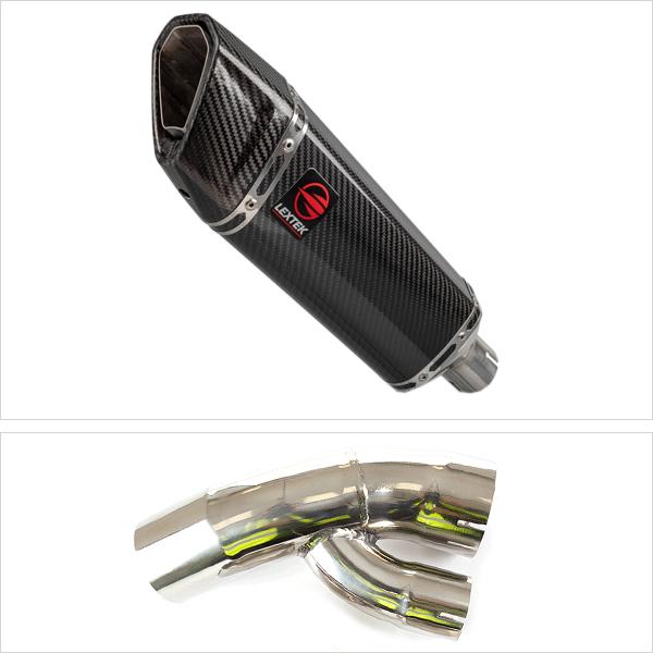 Lextek SP9C Gloss Carbon Fibre Exhaust 300mm with Link Pipe for BMW S1000 XR (15-19)