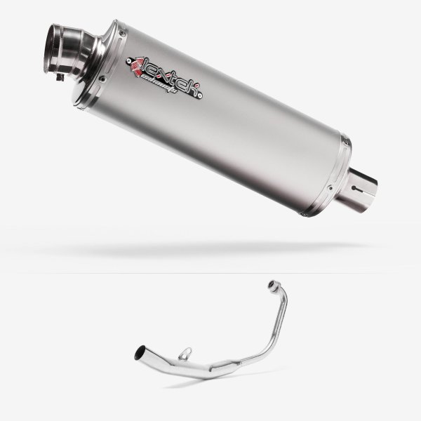 Lextek OP1 Matt S/Steel Exhaust System 350mm for Honda CBR 125 R (11-19)